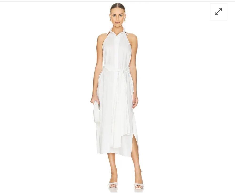 MISA Los Angeles Jessika White Halter Dress NWT Size M